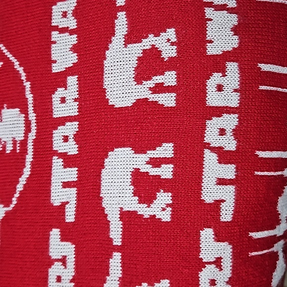 Star Wars Darth Vader Men's Christmas Sweater Size XL Red White Christmas Party - Picture 10 of 11